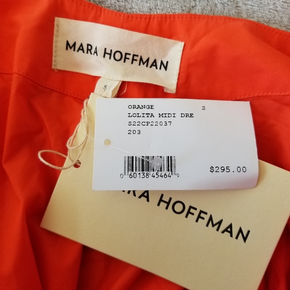 SOLD MARA HOFFMAN Lolita Tie-Front Organic Cotton Midi Dress in Orange NWT - Picture 12 of 16